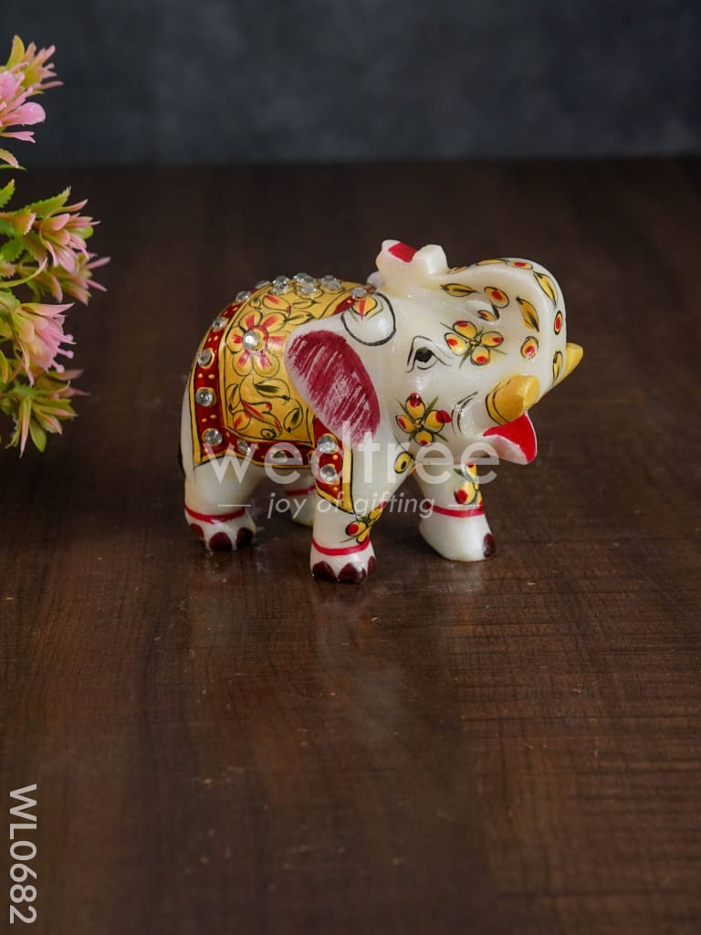 Marble painted elephant 4 inch