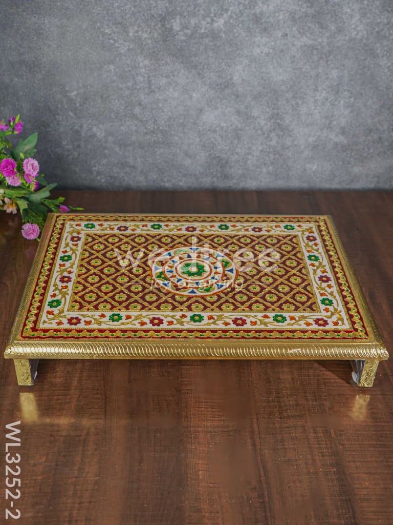 Maroon & Gold Meenakari Manai - 21x15 - WL3252-2