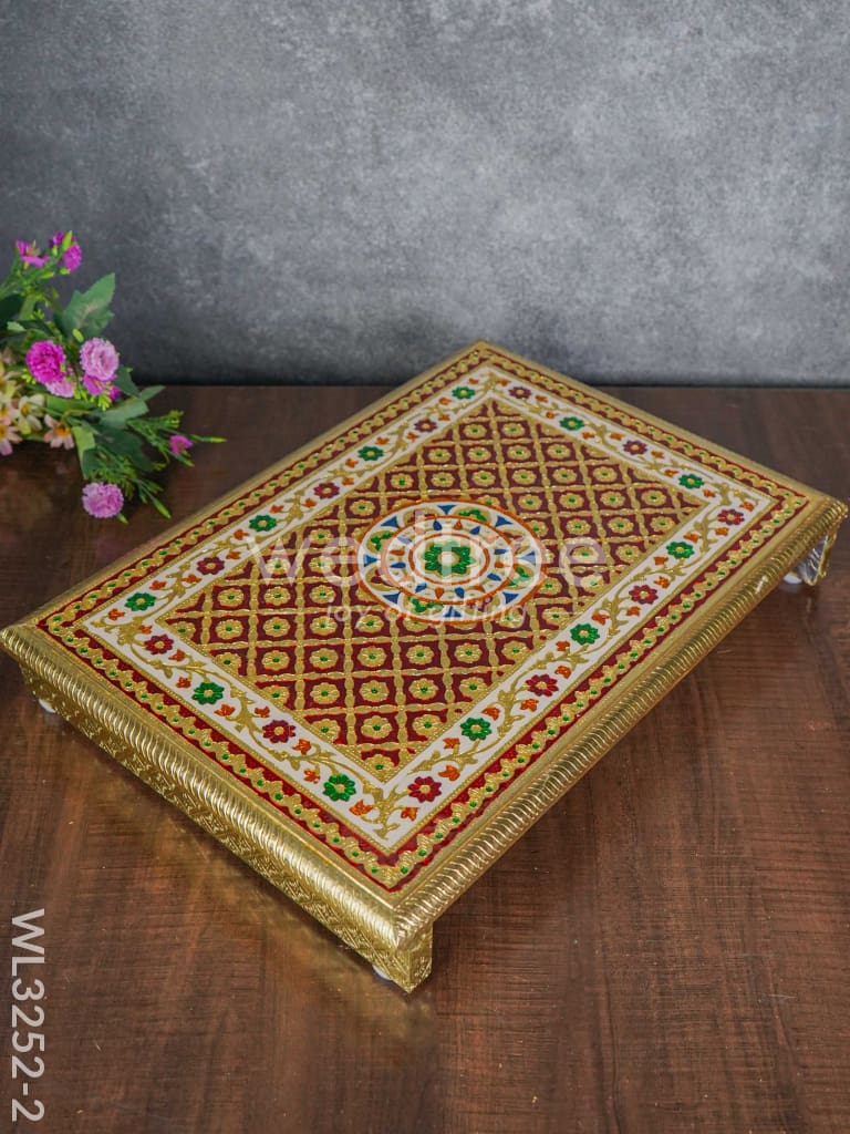 Maroon & Gold Meenakari Manai - 21x15 - WL3252-2