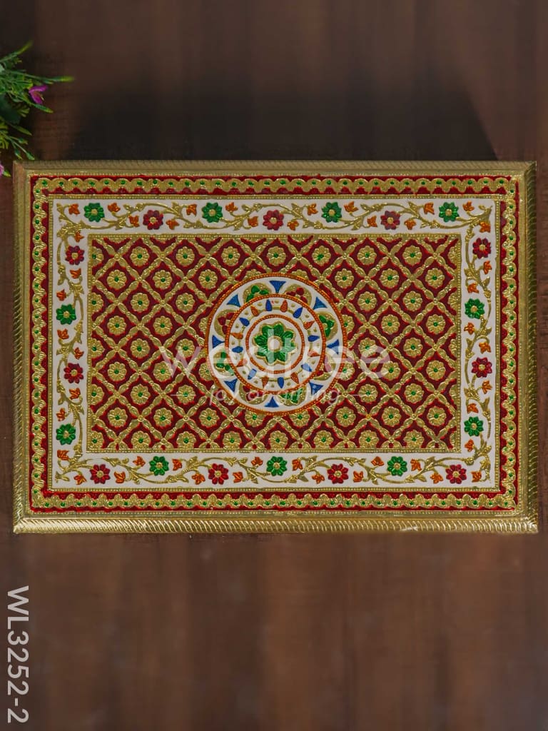 Maroon & Gold Meenakari Manai - 21x15 - WL3252-2