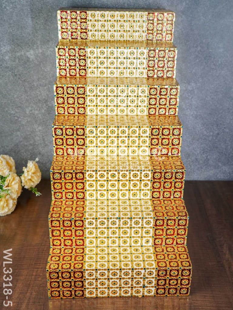 Maroon & Sandal 7 Step Meenakari Golu Stand - WL3318-5