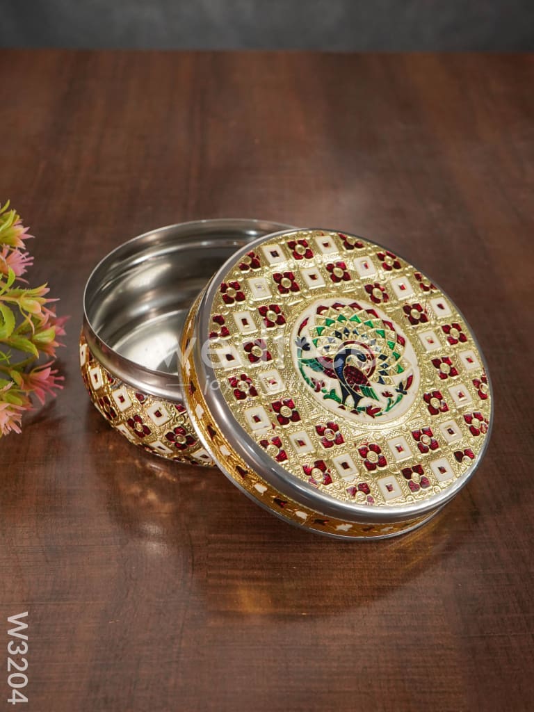 Meenakari Box - Peacock Design Medium - W3204