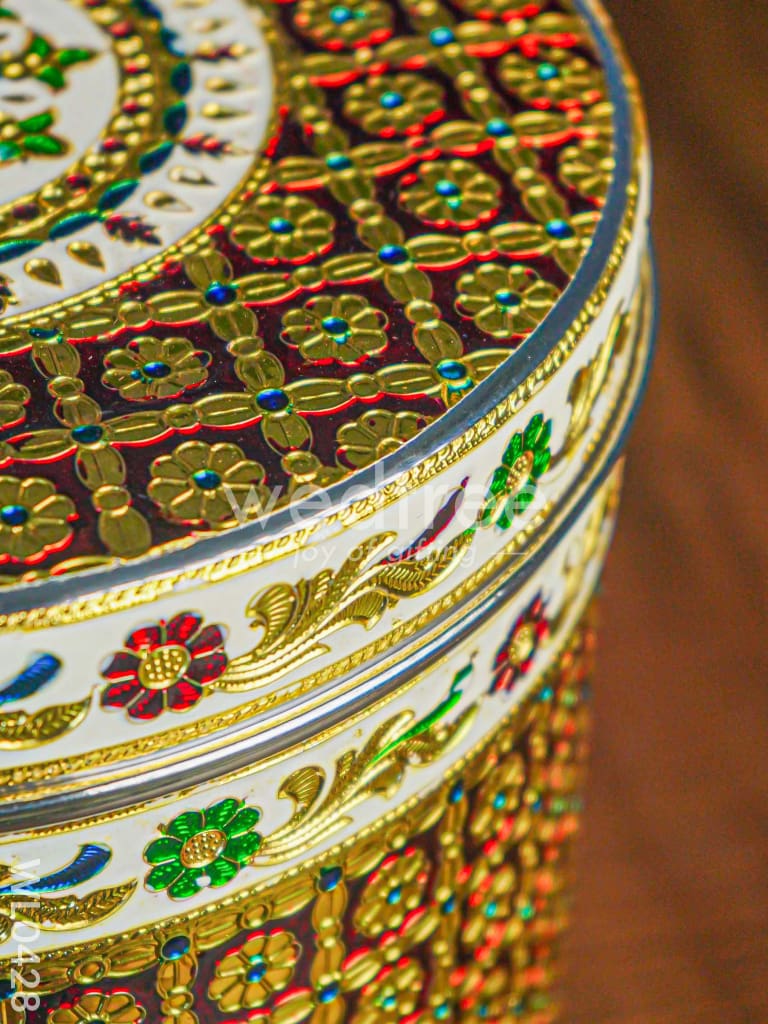 Meenakari Dabba 10 Inch - WL0428