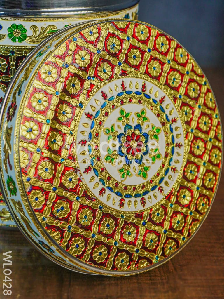 Meenakari Dabba 10 Inch - WL0428