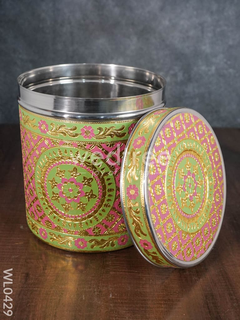 Meenakari Dabba 9.5 Inch (Red) - WL0429