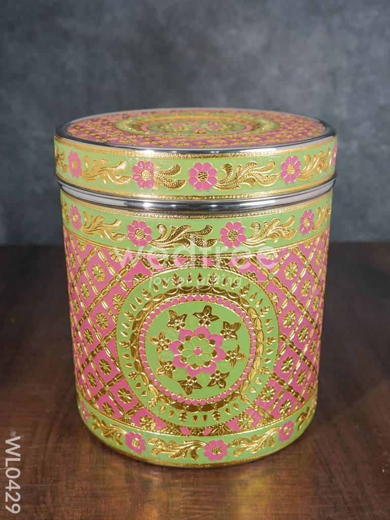 Meenakari Dabba 9.5 Inch (Red) - WL0429