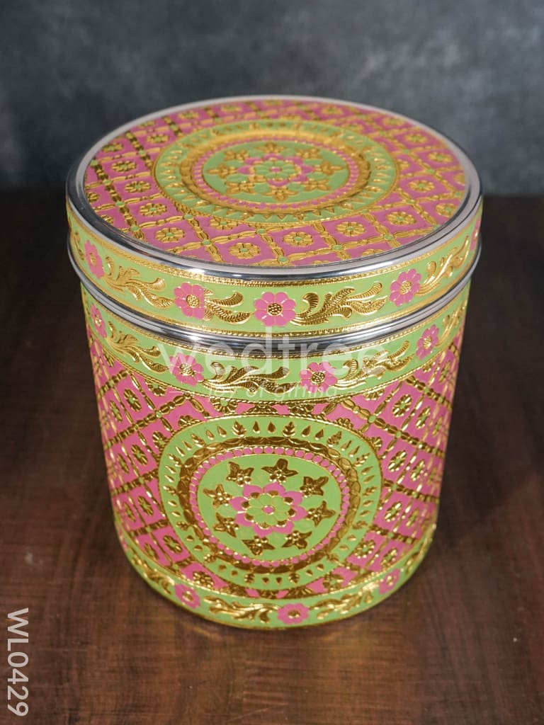 Meenakari Dabba 9.5 Inch (Red) - WL0429