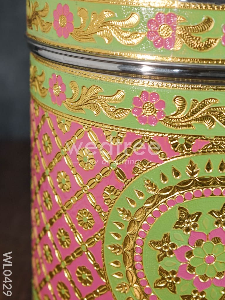 Meenakari Dabba 9.5 Inch (Red) - WL0429