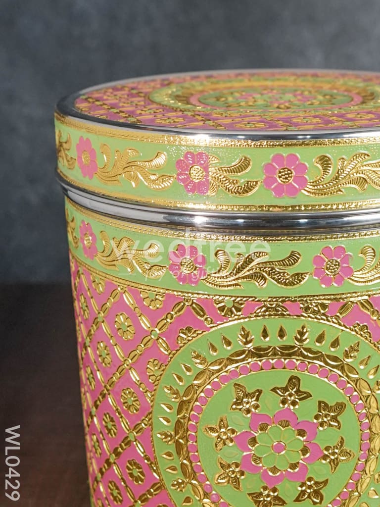 Meenakari Dabba 9.5 Inch (Red) - WL0429