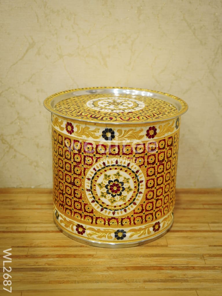 Meenakari Drum - 10 inches - WL2687