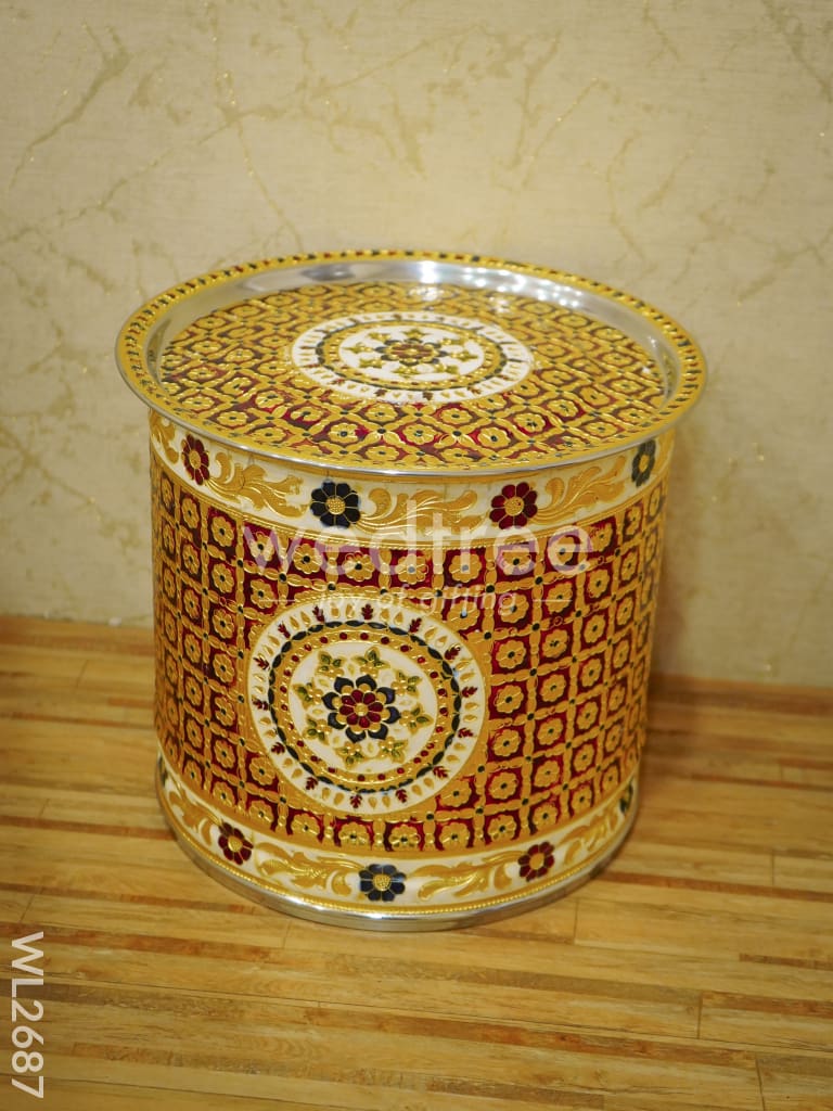 Meenakari Drum - 10 inches - WL2687