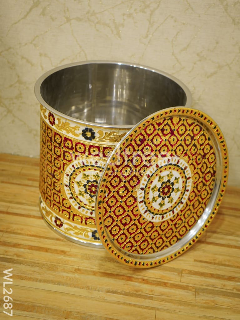 Meenakari Drum - 10 inches - WL2687