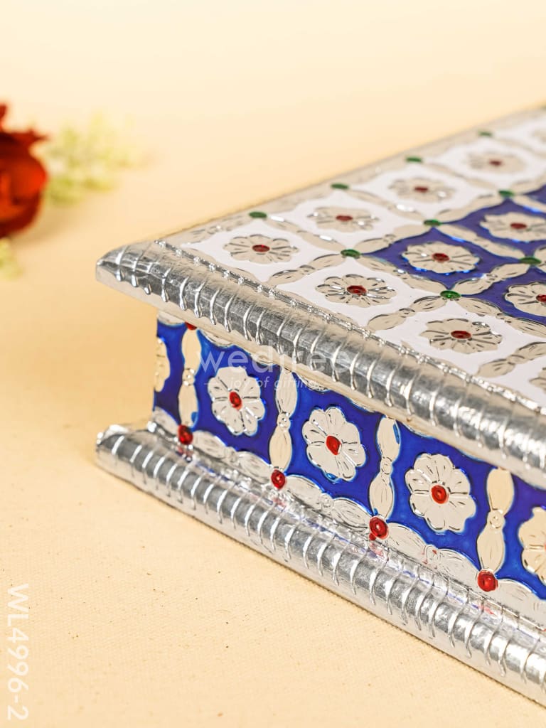 Meenakari Dry Fruit Box - Silver - WL4996-2