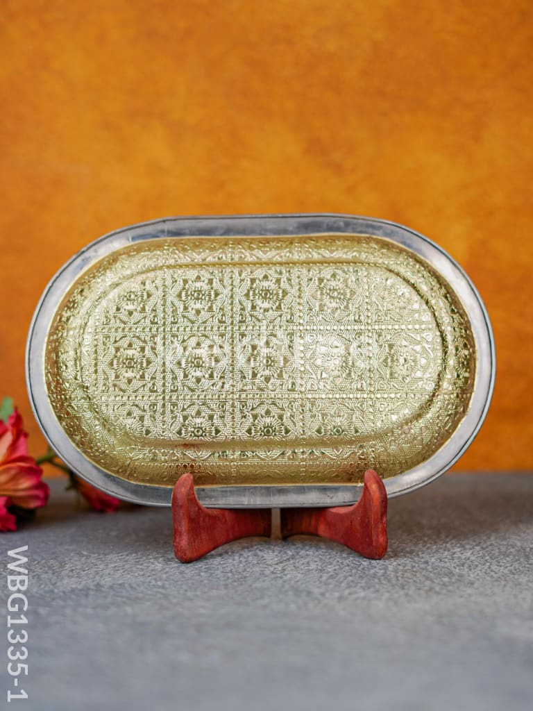 Meenakari Floral Oval Plate - WBG1335