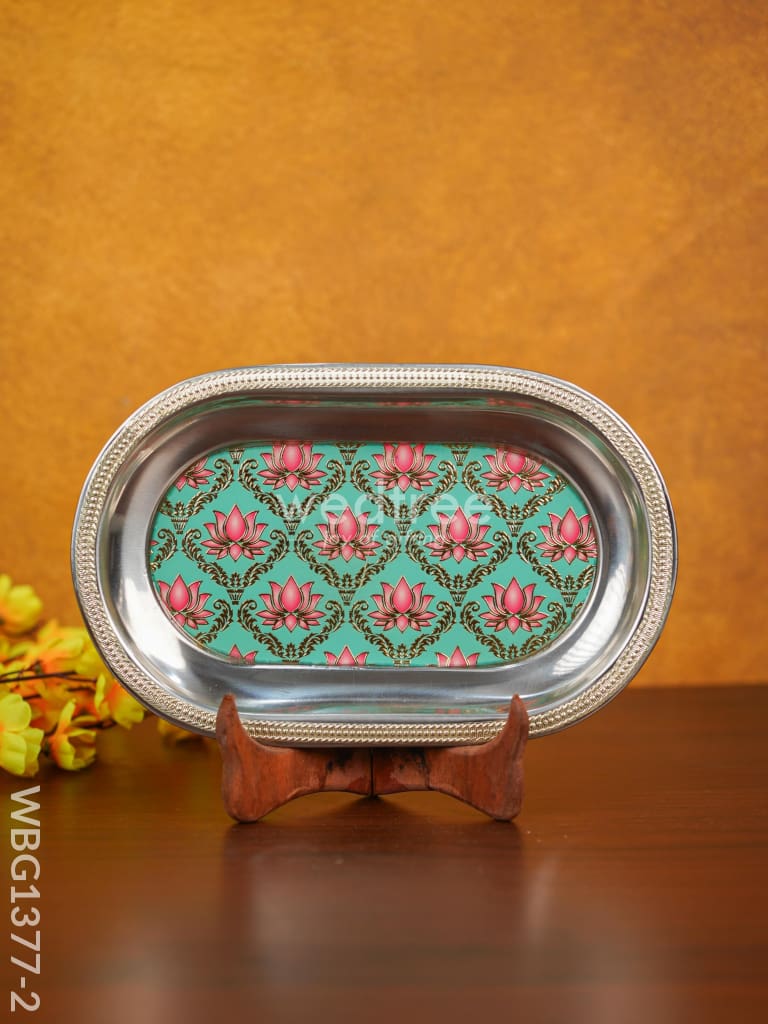 Meenakari Floral Oval Plate - WBG1377