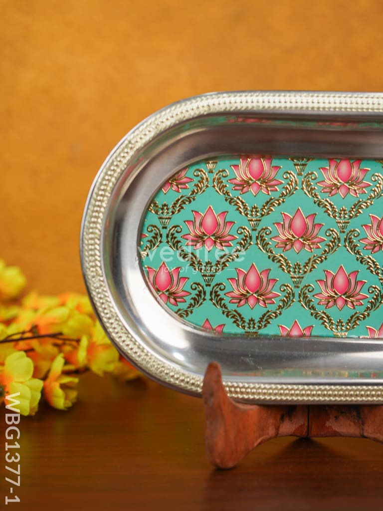 Meenakari Floral Oval Plate - WBG1377