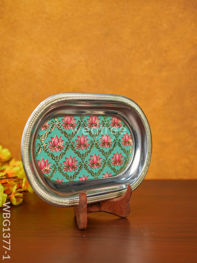 Meenakari Floral Oval Plate - WBG1377