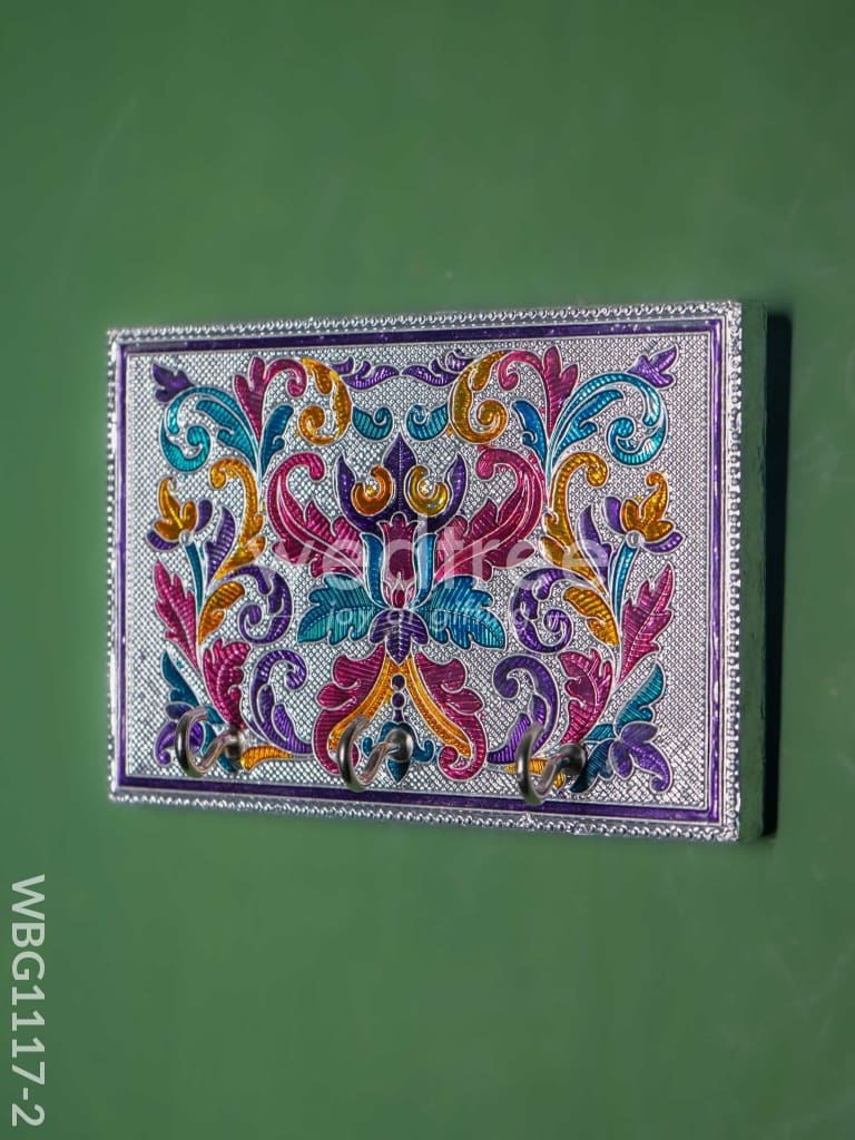 Meenakari Key Hanger With Silver Finish - WBG1117-2