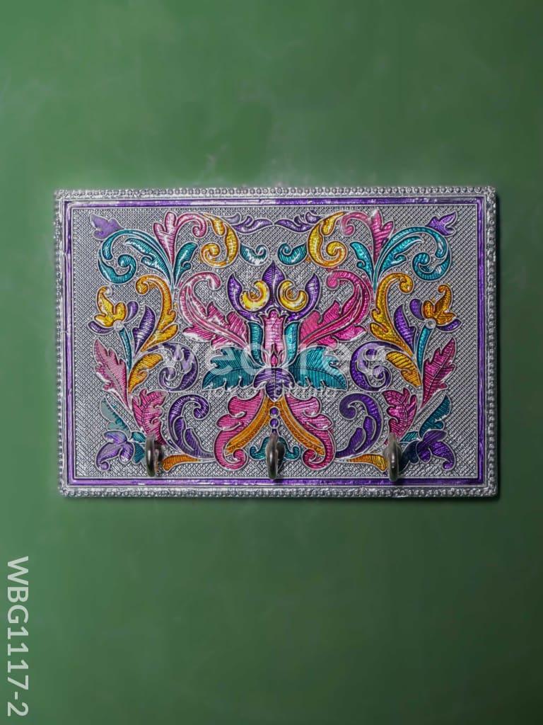 Meenakari Key Hanger With Silver Finish - WBG1117-2