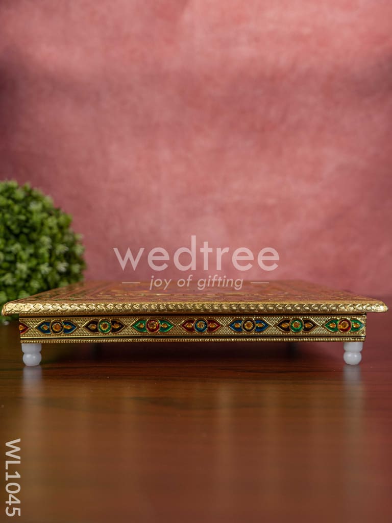 Meenakari Manai with Deepam Design - 12X12 Inches - WL1045