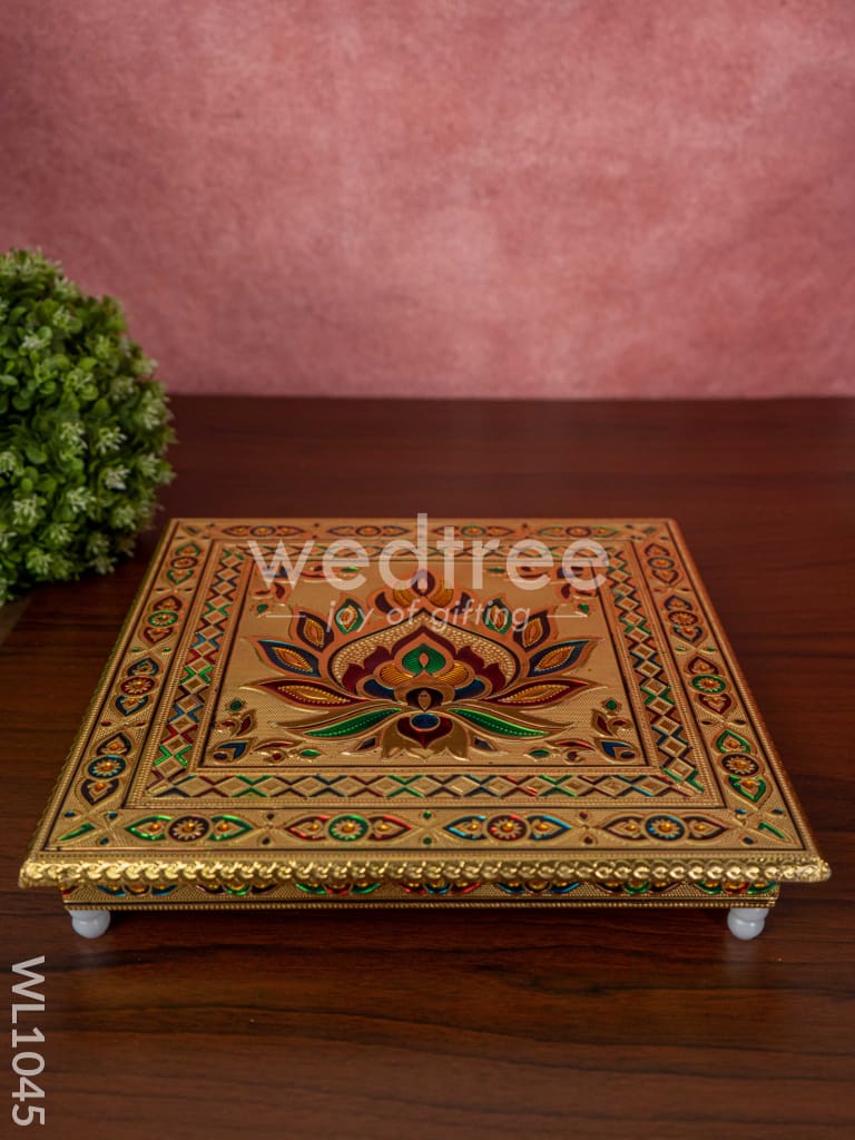 Meenakari Manai with Deepam Design - 12X12 Inches - WL1045