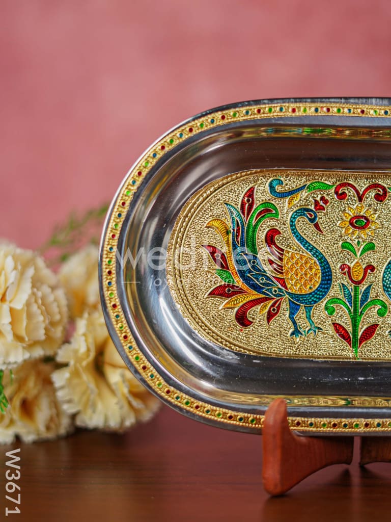 Meenakari Oval Plate 10 inch - W3671