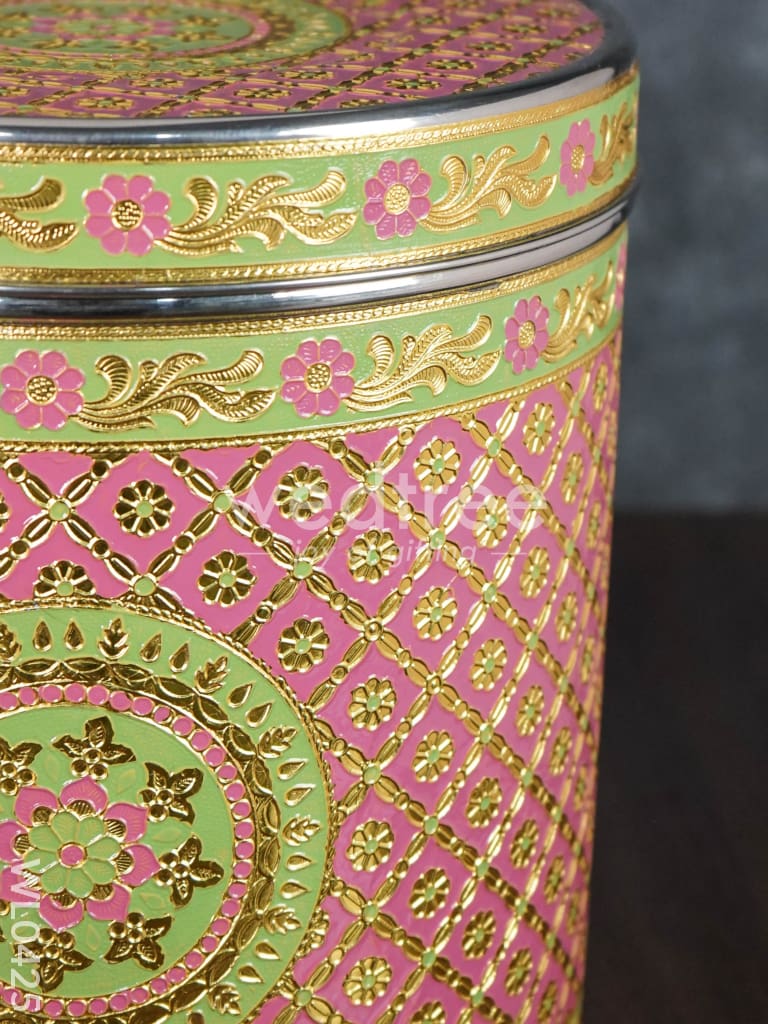 Meenakari Peacock Dabba 12 Inch (Red) - WL0425