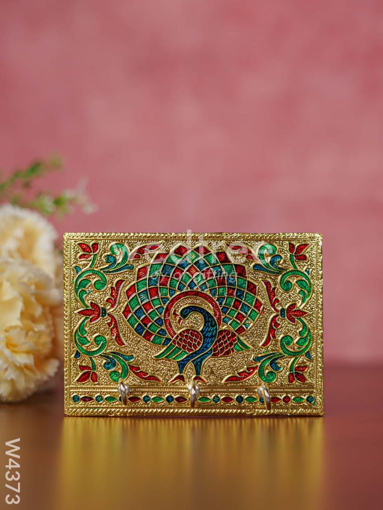 Meenakari Peacock Key Hanger - Small - W4373