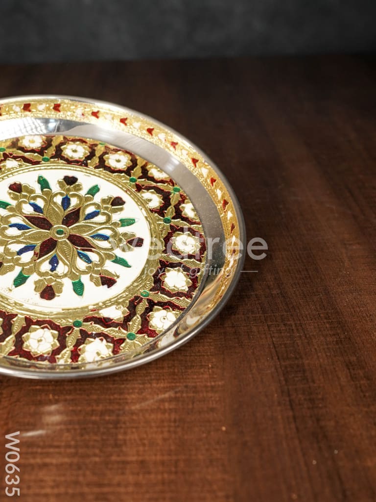 Meenakari Round Plate - 8 inch Special - W0635