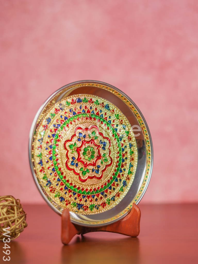 Meenakari Plate 8 inch- W3493