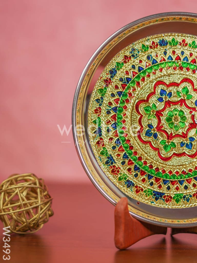 Meenakari Plate 8 inch- W3493