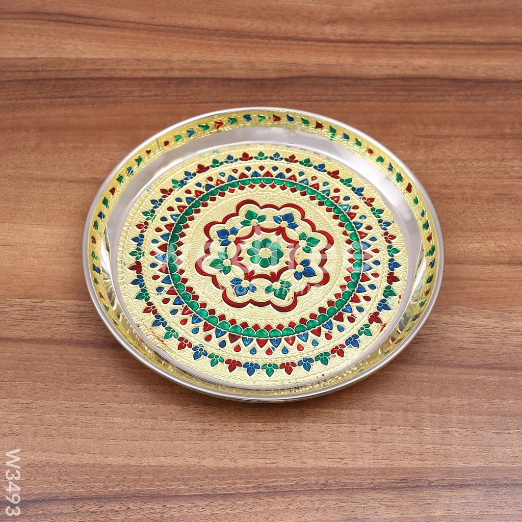 Meenakari Plate 8 inch- W3493