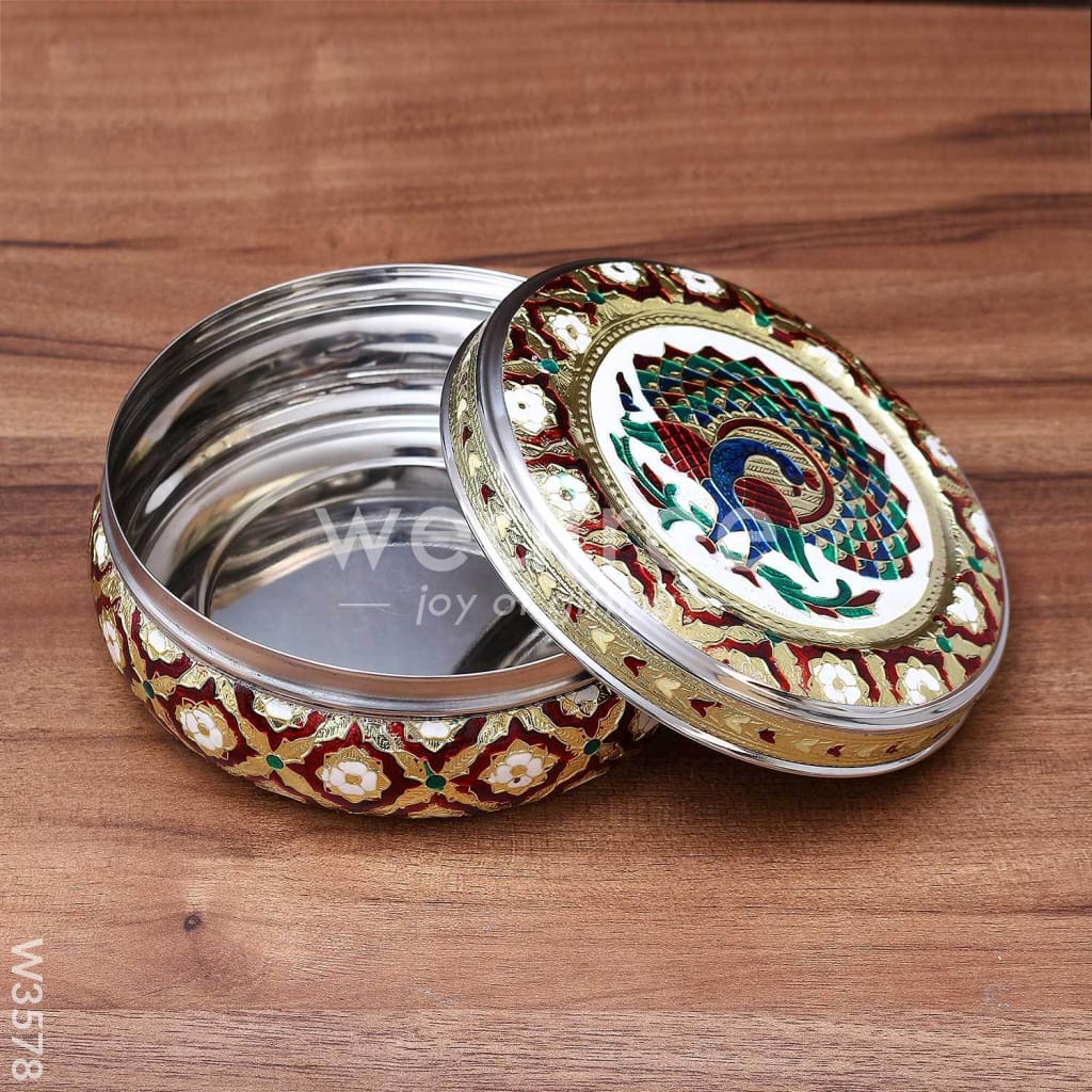 Meenakari Round Dabba - W3578