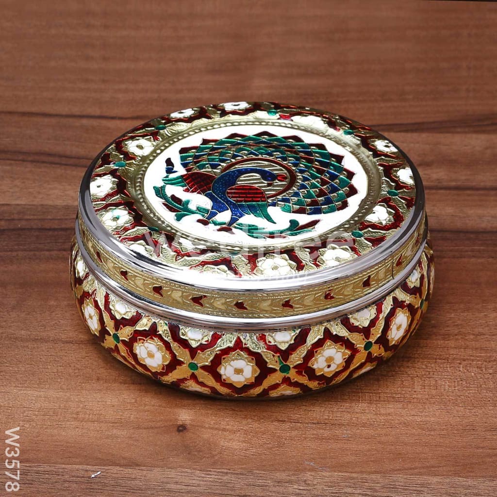 Meenakari Round Dabba - W3578