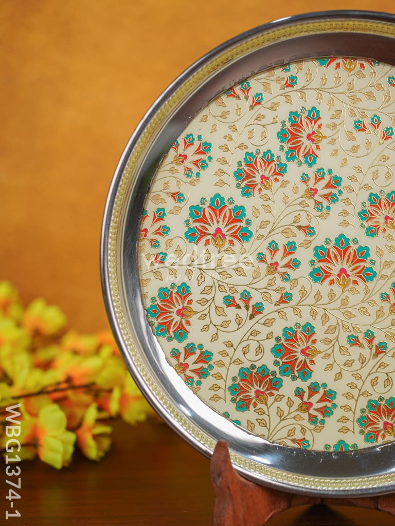 Meenakari Round Plate - 10 inch - WBG1374