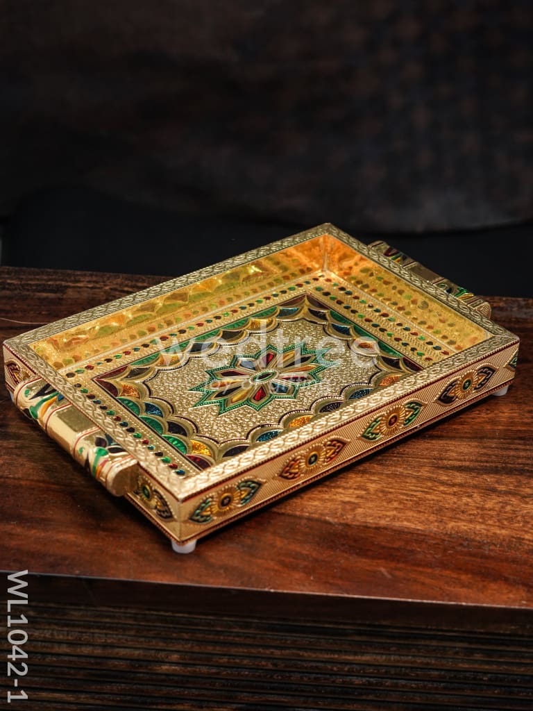 Meenakari Tray - 10X7 Inches - - WL1042