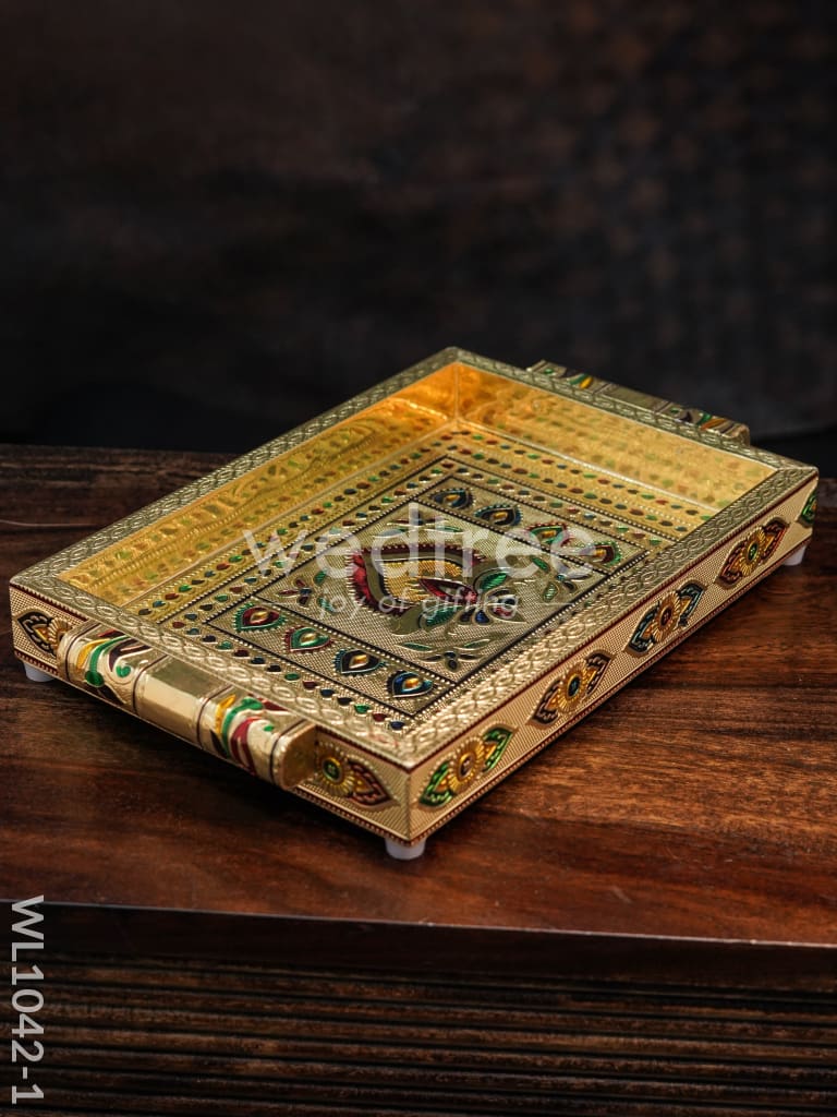 Meenakari Tray - 10X7 Inches - - WL1042