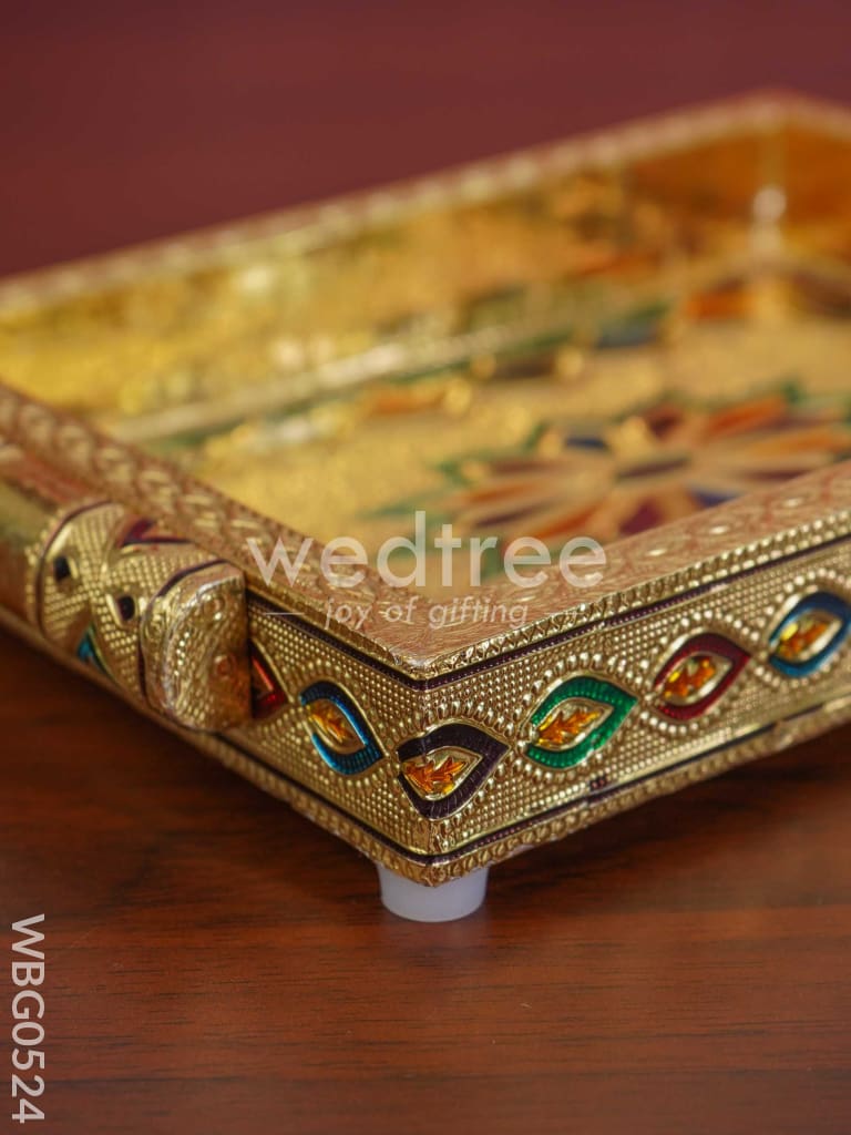 Meenakari Tray With Deepam Design- WBG0524