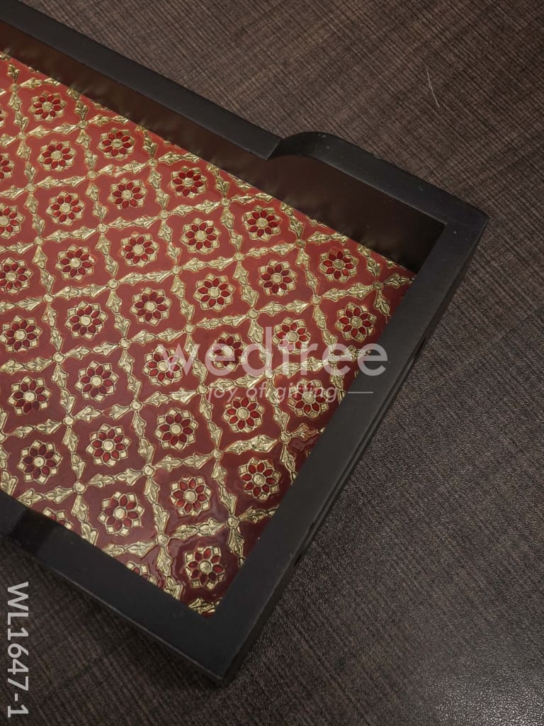 Meenakari Wooden - Rectange Tray (12x6) - WL1647