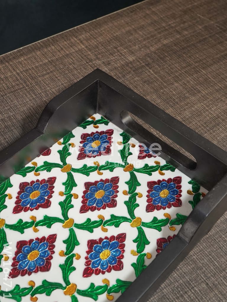 Meenakari Wooden - Rectange Tray (12x6) - WL1647