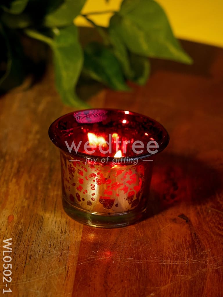 Mercury Glass T light holder 2.5 Inch - Set of 4 - WL0502