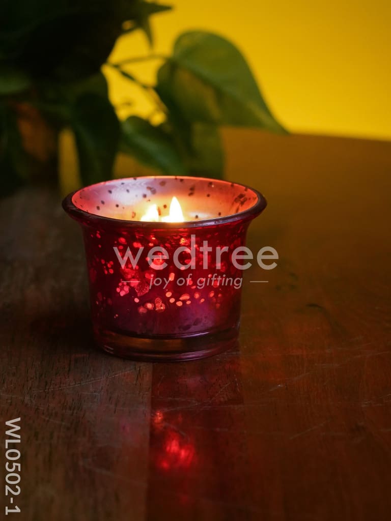 Mercury Glass T light holder 2.5 Inch - Set of 4 - WL0502
