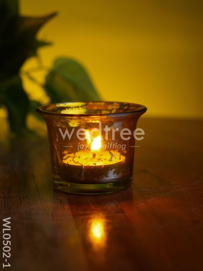 Mercury Glass T light holder 2.5 Inch - Set of 4 - WL0502