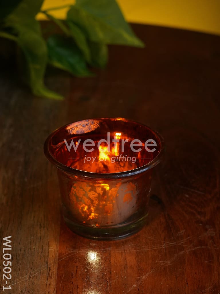 Mercury Glass T light holder 2.5 Inch - Set of 4 - WL0502