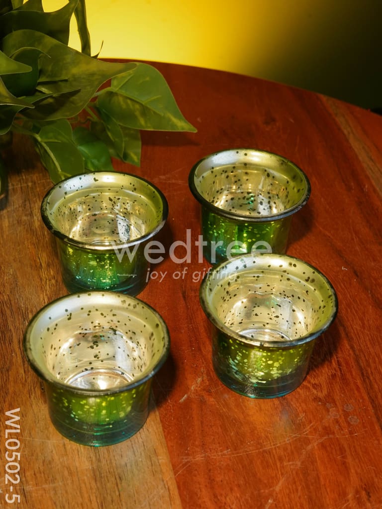 Mercury Glass T light holder 2.5 Inch - Set of 4 - WL0502