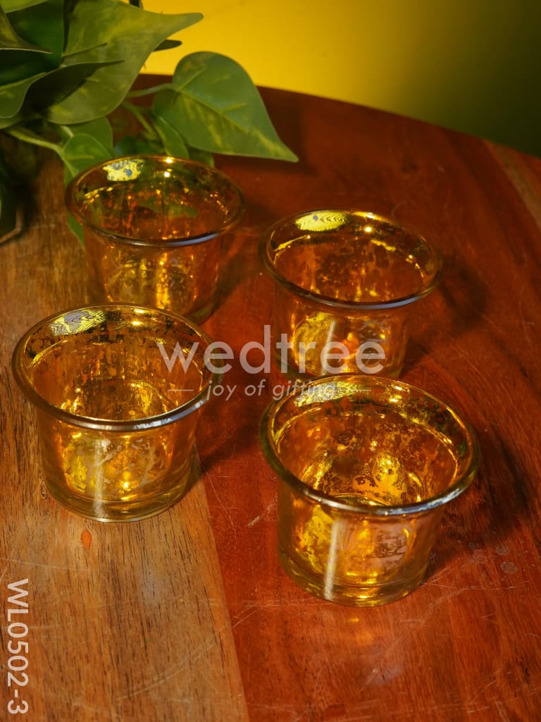 Mercury Glass T light holder 2.5 Inch - Set of 4 - WL0502