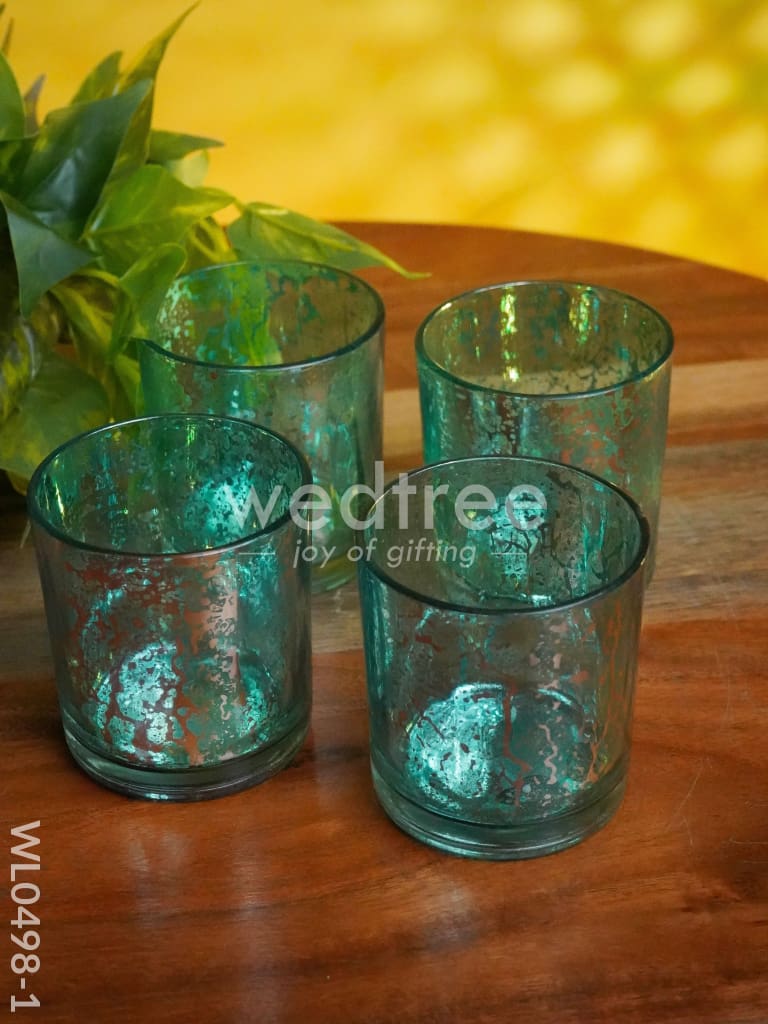 Mercury glass T-light holder 3 Inches - Set of 4