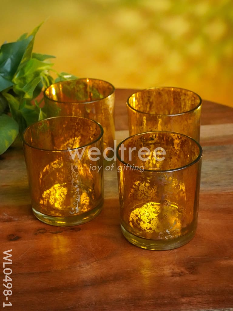 Mercury glass T-light holder 3 Inches - Set of 4