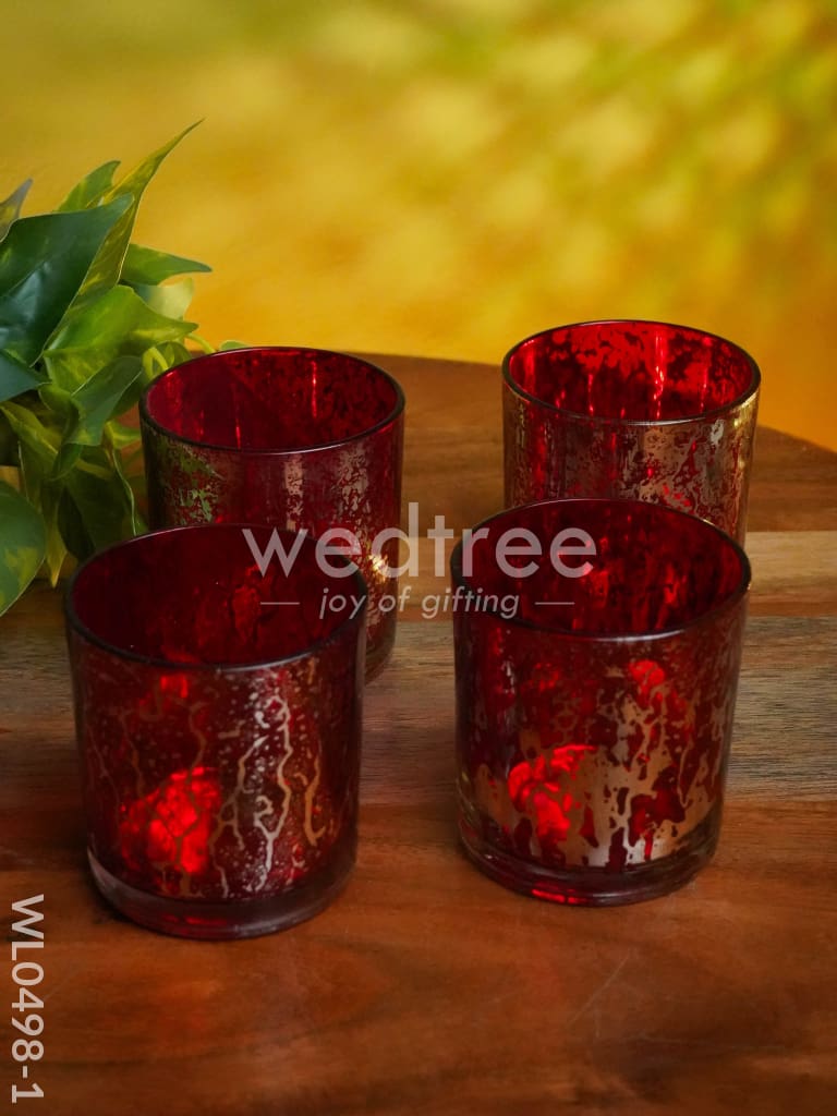 Mercury glass T-light holder 3 Inches - Set of 4