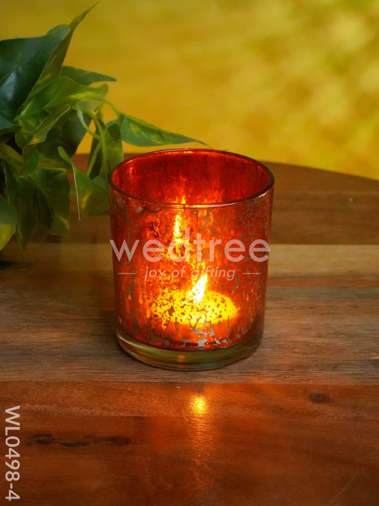 Mercury glass T-light holder 3 Inches - Set of 4